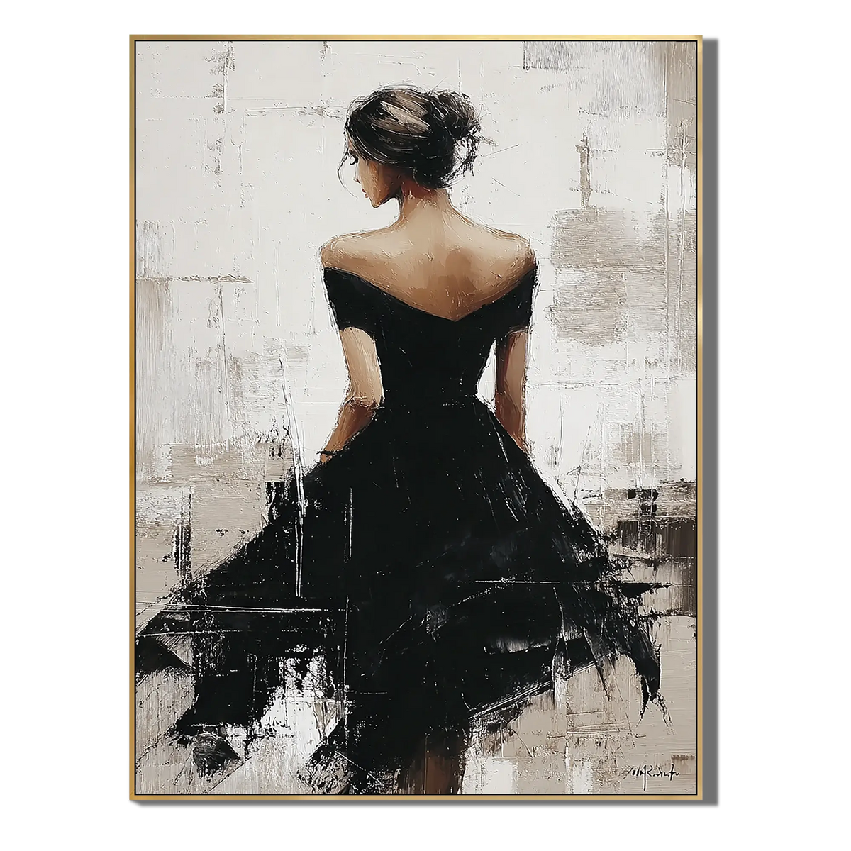Graceful Lady in Evening Dress